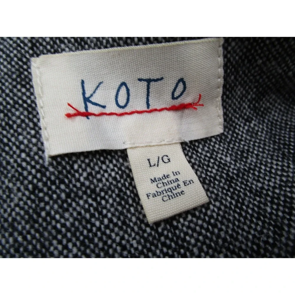 Koto Mens Wool Blend 3-Button Blazer Jacket Grey Herringbone Size Large L/G